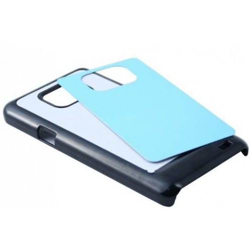 Coque smartphone 2D Samsung Galaxy S2/GT-i9100 rigide noire avec feuille aluminium