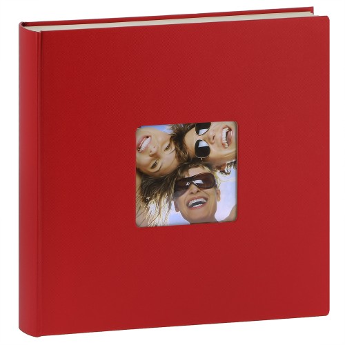 WALTHER DESIGN - Album photo traditionnel FUN - 100 pages blanches + feuillets cristal - 400 photos - Couverture Rouge 30x30cm + fenêtre