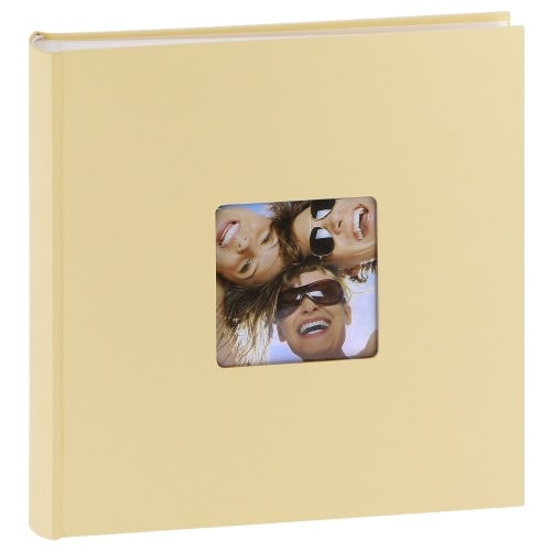 WALTHER DESIGN - Album photo traditionnel FUN - 100 pages blanches + feuillets cristal - 400 photos - Couverture Beige 30x30cm + fenêtre