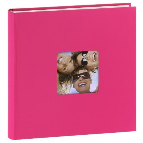 WALTHER DESIGN - Album photo traditionnel FUN - 100 pages blanches + feuillets cristal - 400 photos - Couverture Rose Fushia 30x30cm + fenêtre