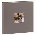 WALTHER DESIGN - Album photo traditionnel FUN - 100 pages blanches + feuillets cristal - 400 photos - Couverture Taupe 30x30cm + fenêtre