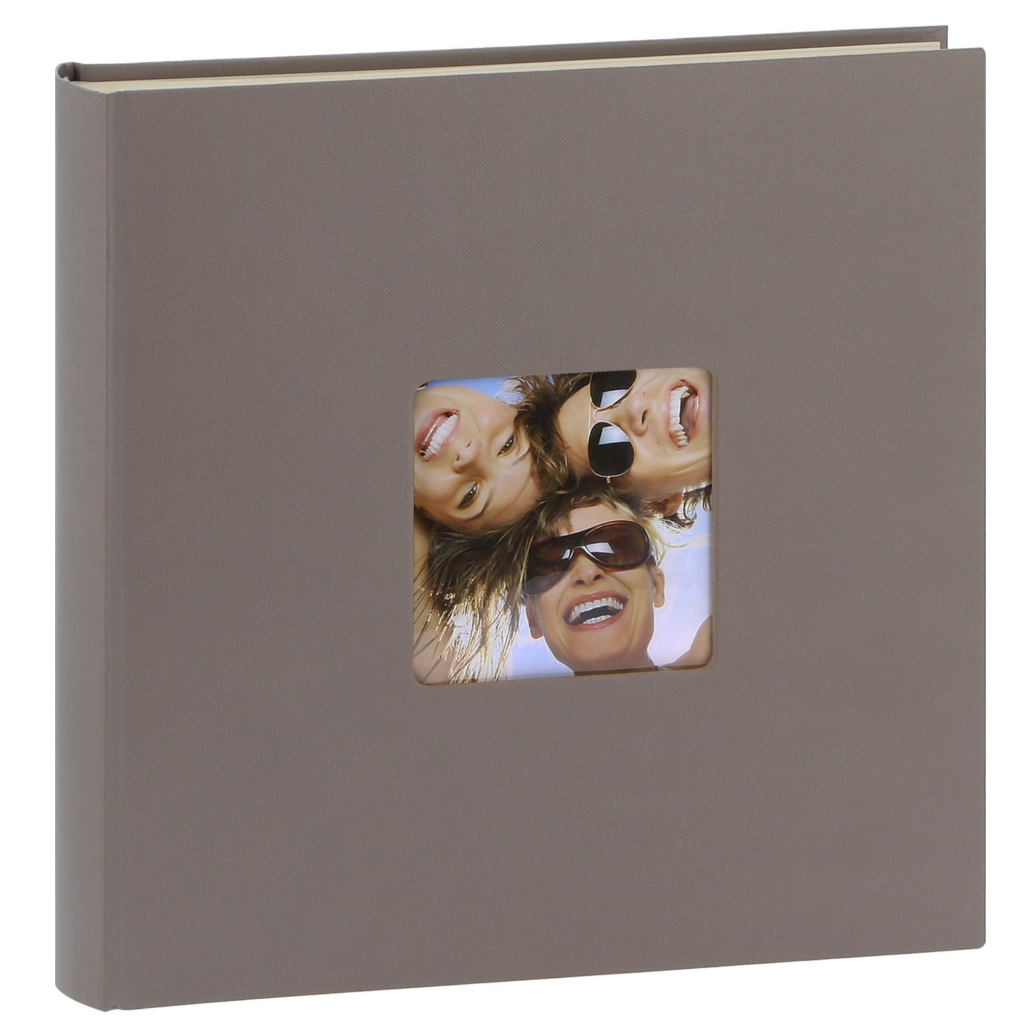 Album photo WALTHER DESIGN traditionnel FUN - 100 pages blanches +  feuillets cristal - 400 photos - Couverture Taupe 30x30cm + fenêtre