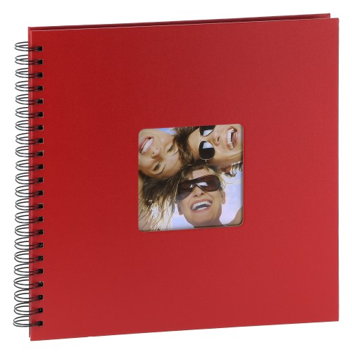 WALTHER DESIGN - Album photo traditionnel FUN - 50 pages noires - 200 photos - Couverture Rouge 30x30cm + fenêtre