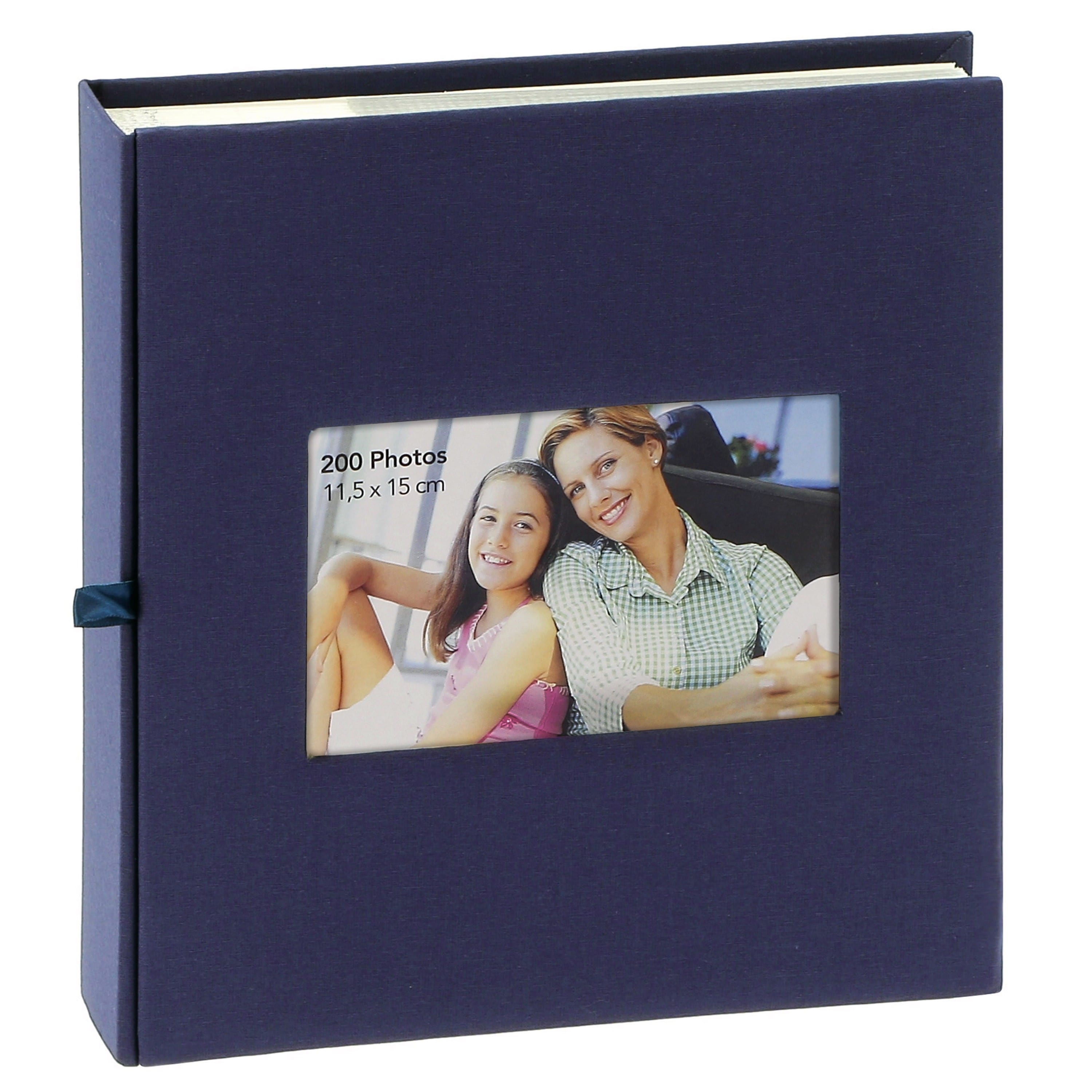 ERICA - Album photo pochettes avec mémo SQUARE - 100 pages blanches - 200 photos - Couverture Bleue 23,5x25cm + fenêtre