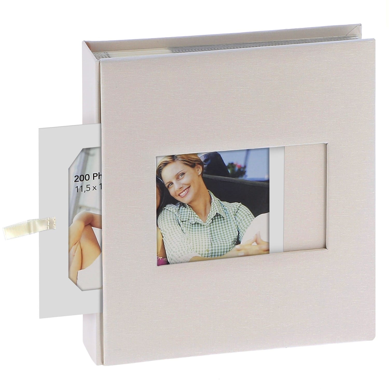 WALTHER DESIGN – Album photo pochettes avec mémo FUN – 100 pages blanches –  200 photos – Couverture 22x24cm + fenêtre