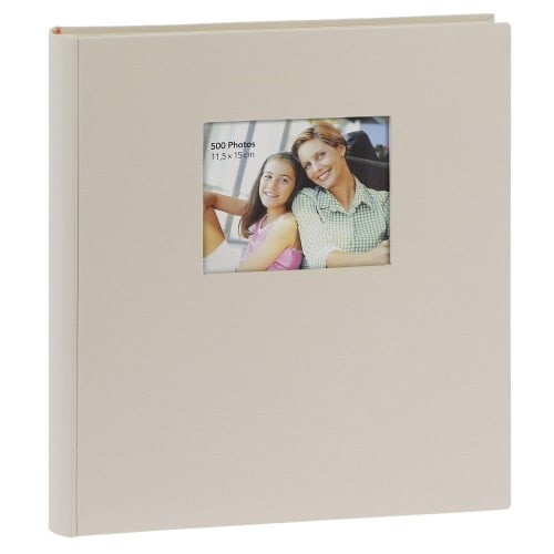 ERICA - Album photo pochettes avec mémo SQUARE - 100 pages blanches - 500 photos - Couverture Beige 36x36,5cm + fenêtre