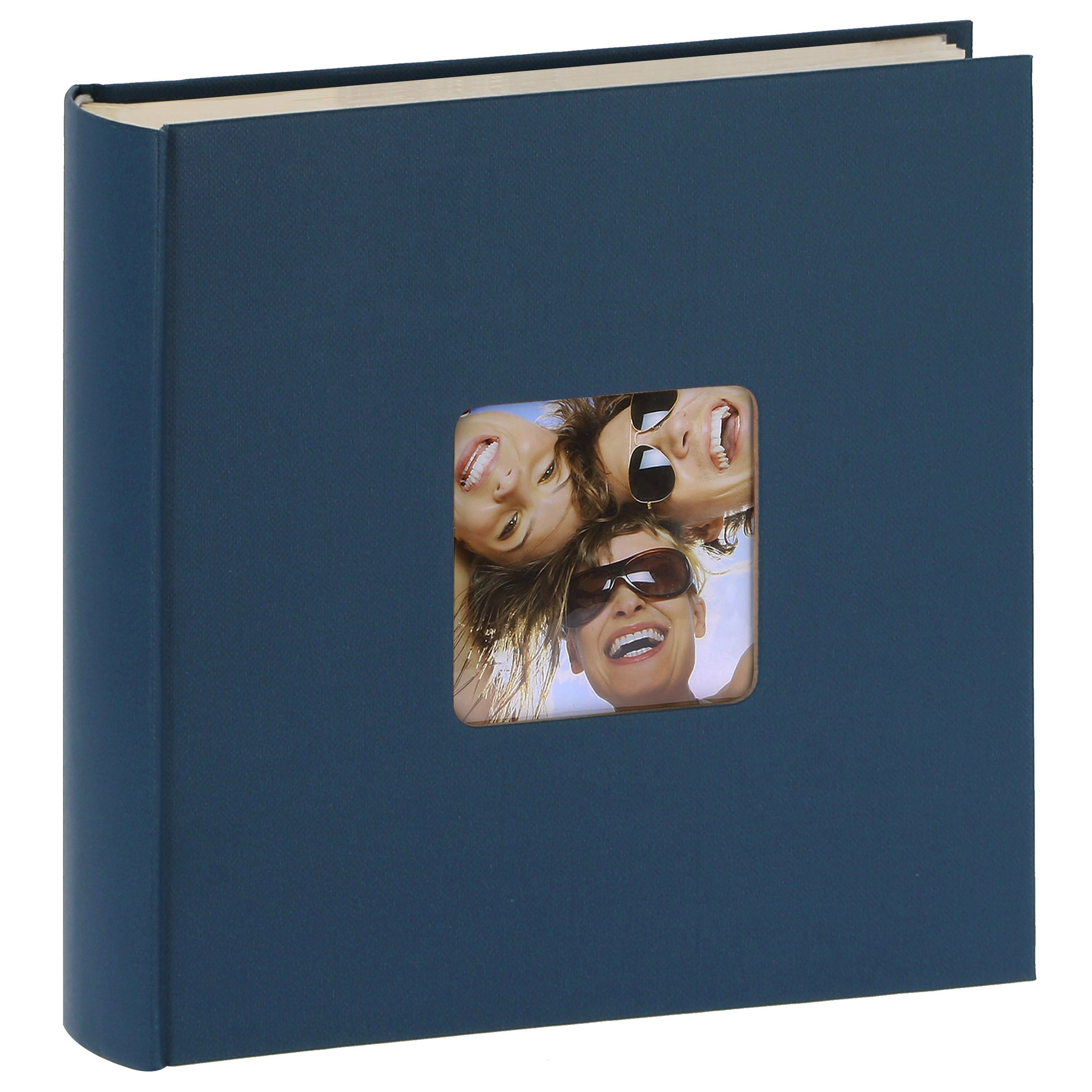 WALTHER DESIGN - Album photo pochettes avec mémo FUN - 100 pages blanches - 200 photos - Couverture Bleue 22x24cm + fenêtre