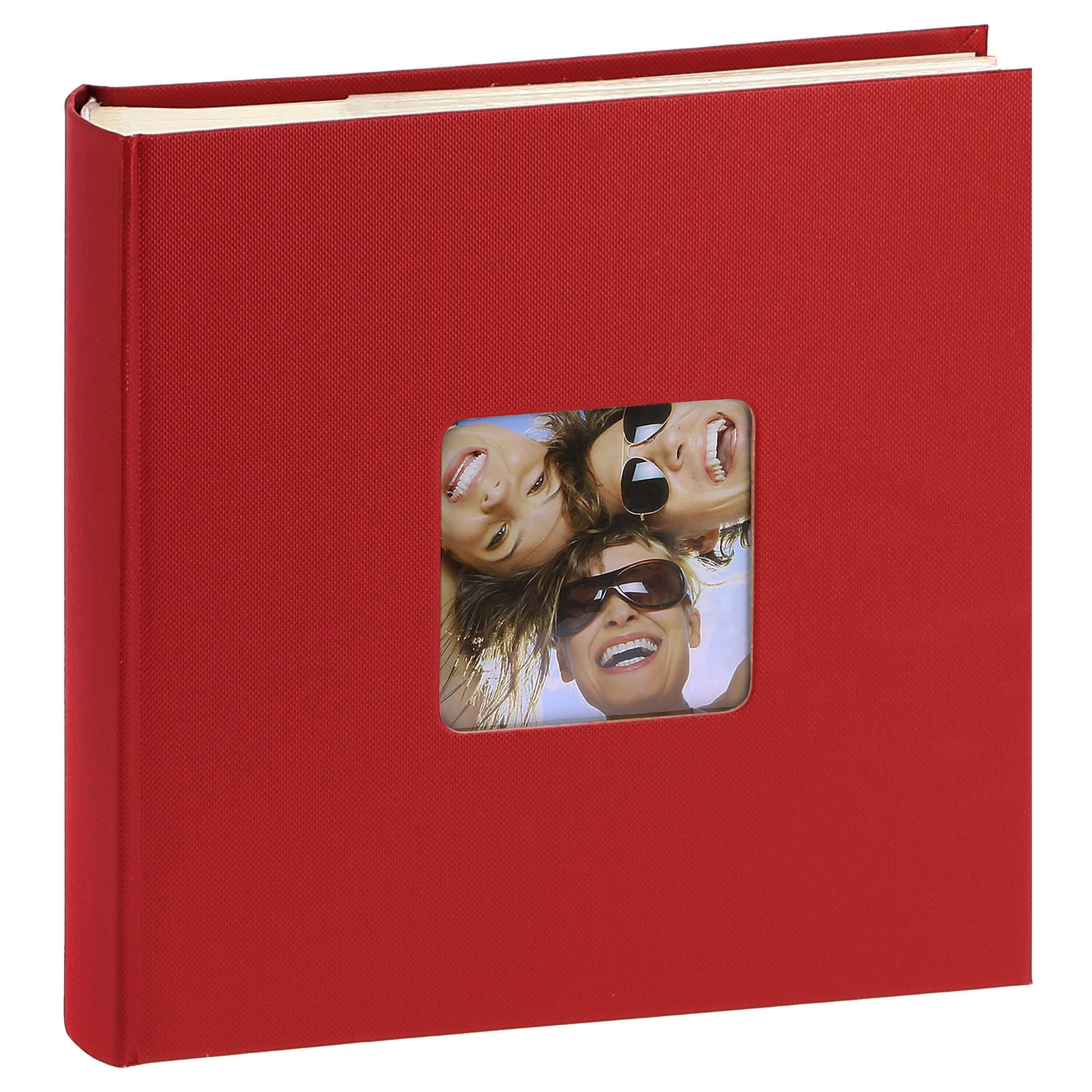 WALTHER DESIGN - Album photo pochettes avec mémo FUN - 100 pages blanches - 200 photos - Couverture Rouge 22x24cm + fenêtre