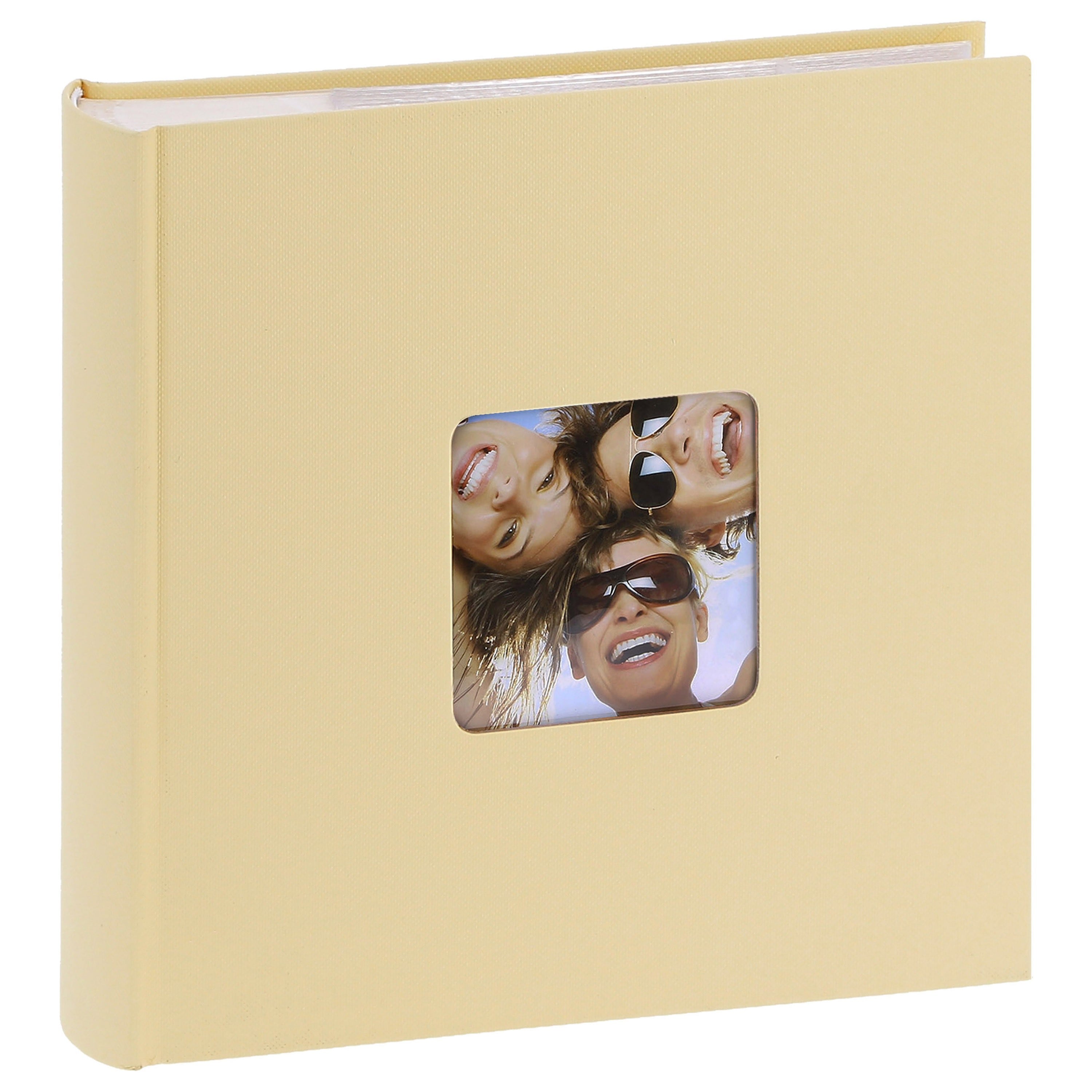WALTHER DESIGN - Album photo pochettes avec mémo FUN - 100 pages blanches - 200 photos - Couverture Beige 22x24cm + fenêtre