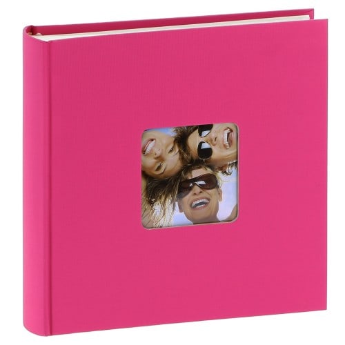 WALTHER DESIGN - Album photo pochettes avec mémo FUN - 100 pages blanches - 200 photos - Couverture Fushia 22x24cm + fenêtre