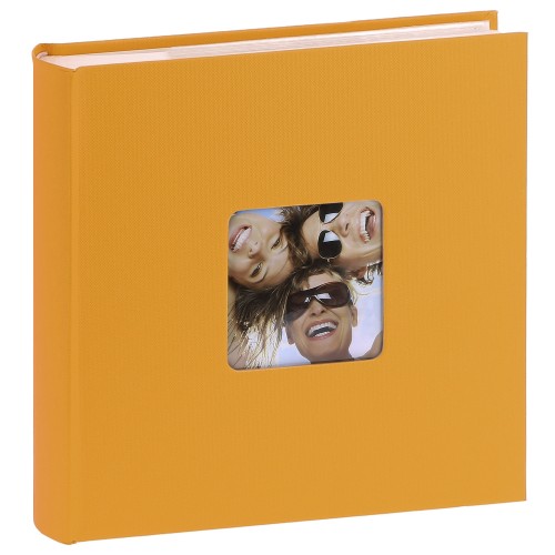 WALTHER DESIGN - Album photo pochettes avec mémo FUN - 100 pages blanches - 200 photos - Couverture Jaune 22x24cm + fenêtre