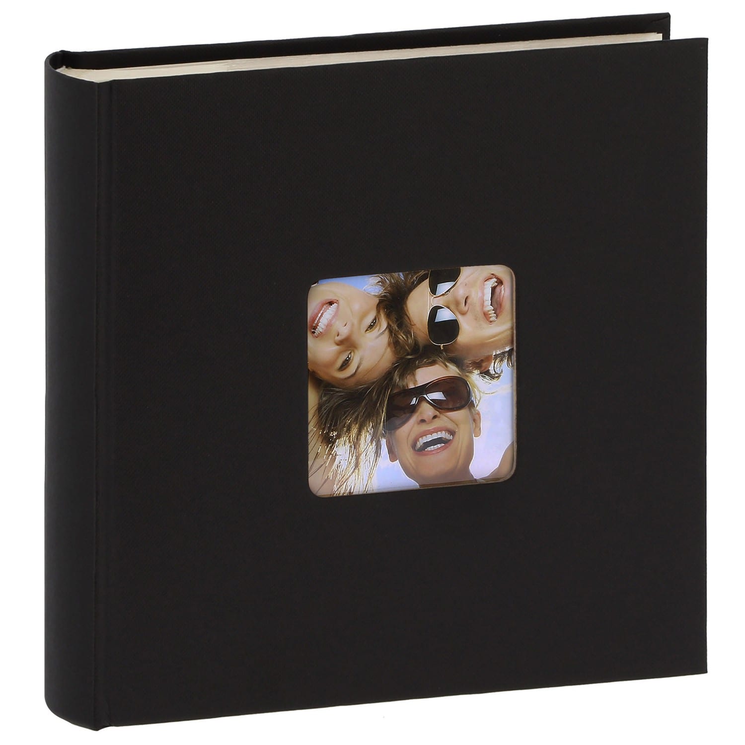 Album photo WALTHER DESIGN pochettes avec mémo FUN - 100 pages blanches -  200 photos - Couverture Noire 22x24cm + fenêtre
