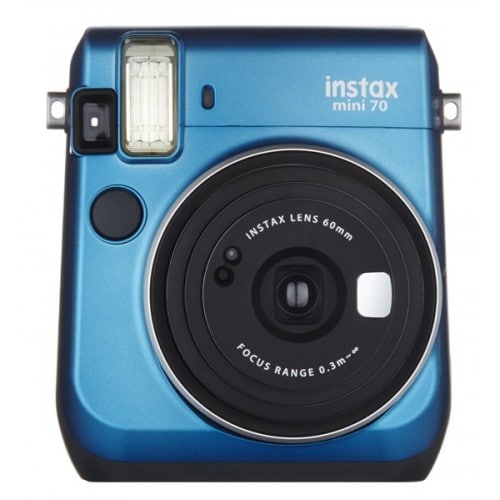 FUJI - Appareil photo instantané Instax Mini 70 - Format photo 62x46mm - Livré avec 2 piles lithium CR2 - Dim. (L)99,2x(H)113,7x(P)53.2mm - Bleu