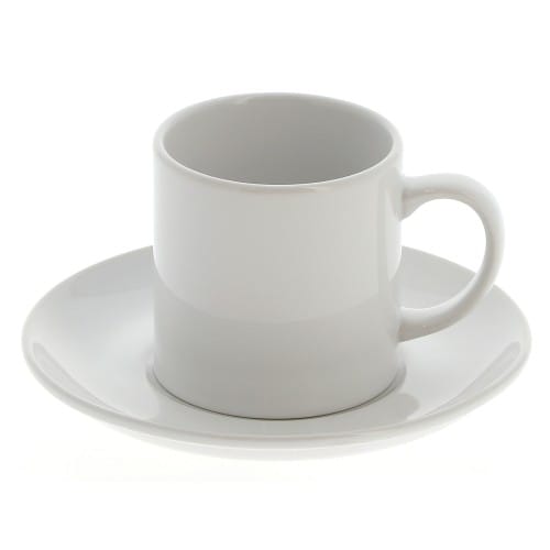 Tasse et soucoupe 180 ml (6oz) Blanc - Diamètre de la tasse seule 68mm