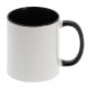 Mug céramique MB TECH 330ml (11oz) - Blanc/poignée et intérieur noir - Certifié contact alimentaire - Diam. ext. 82mm/Haut. 96mm