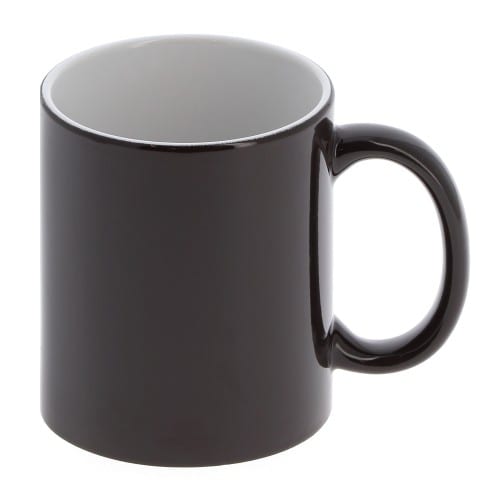 Mug céramique magique MB TECH 330ml (11oz) - Noir brillant - L'impression apparaît quand l'eau chaude est versée.