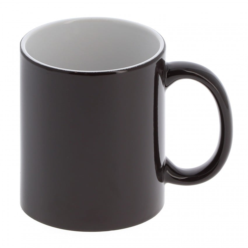 Mug céramique magique MB TECH 330ml (11oz) - Noir brillant - L'impression apparaît quand l'eau chaude est versée.
