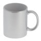 Mug céramique MB TECH 330ml (11oz) Argent et intérieur blanc - Certifié contact alimentaire - Diam. ext. 82mm/Haut. 96mm