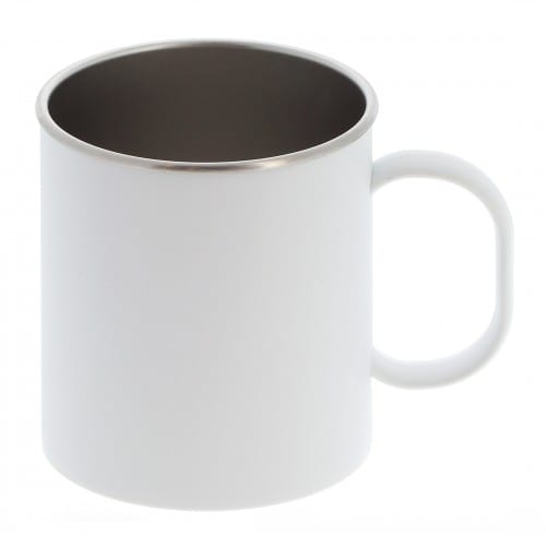 Mug en acier inoxydable 310ml (11oz) Blanc - Diamètre 88mm - Vendu par 12