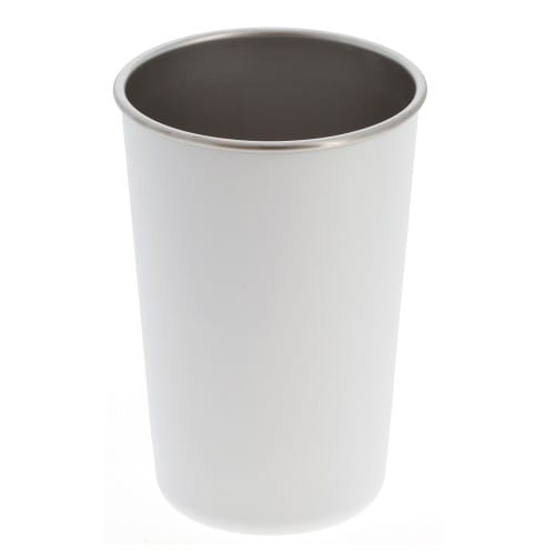 Mug en acier inoxydable conique 480ml (17oz) Blanc - Diamètre 65 à 88mm