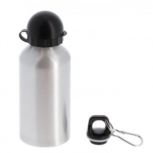 aluminium argent 500ml (17oz) avec 2 bouchons