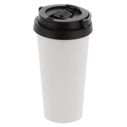 Mug isotherme de voyage conique 450ml (15oz) Blanc - Diamètre min : 61mm / max : 91mm