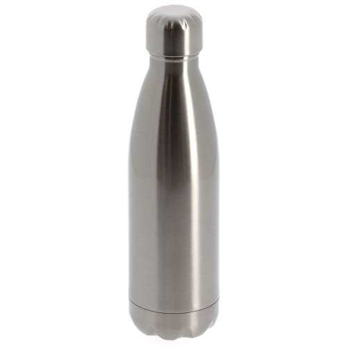 Gourde isotherme 500ml (17oz) Argent bouchon acier inoxydable - Diamètre 70mm