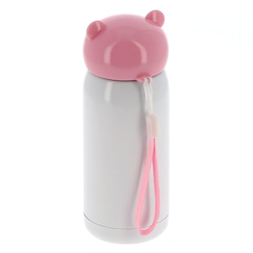 Gourde enfant inox blanche 320ml / bouchon rose pour sublimation (1p)