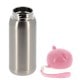 thermos enfant 320ml (11oz) Argent bouchon rose  - Diamètre 67mm