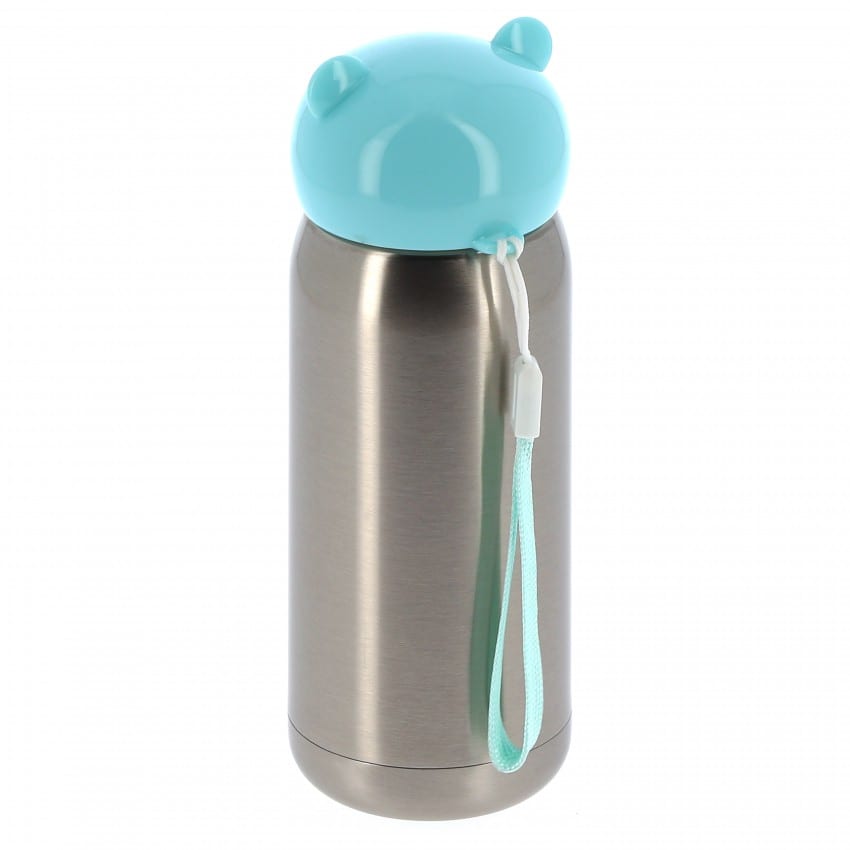 thermos enfant 320ml (11oz) Argent bouchon bleu - Diamètre 67mm