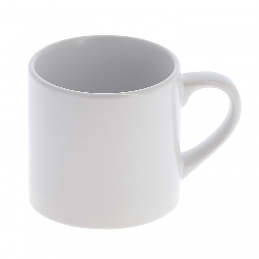 Mug céramique MB TECH 180ml (6oz) - Blanc - Adapté lave-vaisselle/micro-ondes - Certifié contact alimentaire - Diam. ext. 70mm/H