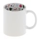 Mug céramique TECHNOTAPE 330ml (11oz) Blanc - Intérieur "Christmas" - Adapté lave-vaisselle/micro-ondes - Certifié contact alime