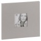 traditionnel - 20 pages blanches amovibles - Couverture Tissu gris 35x31,5cm + fenêtre