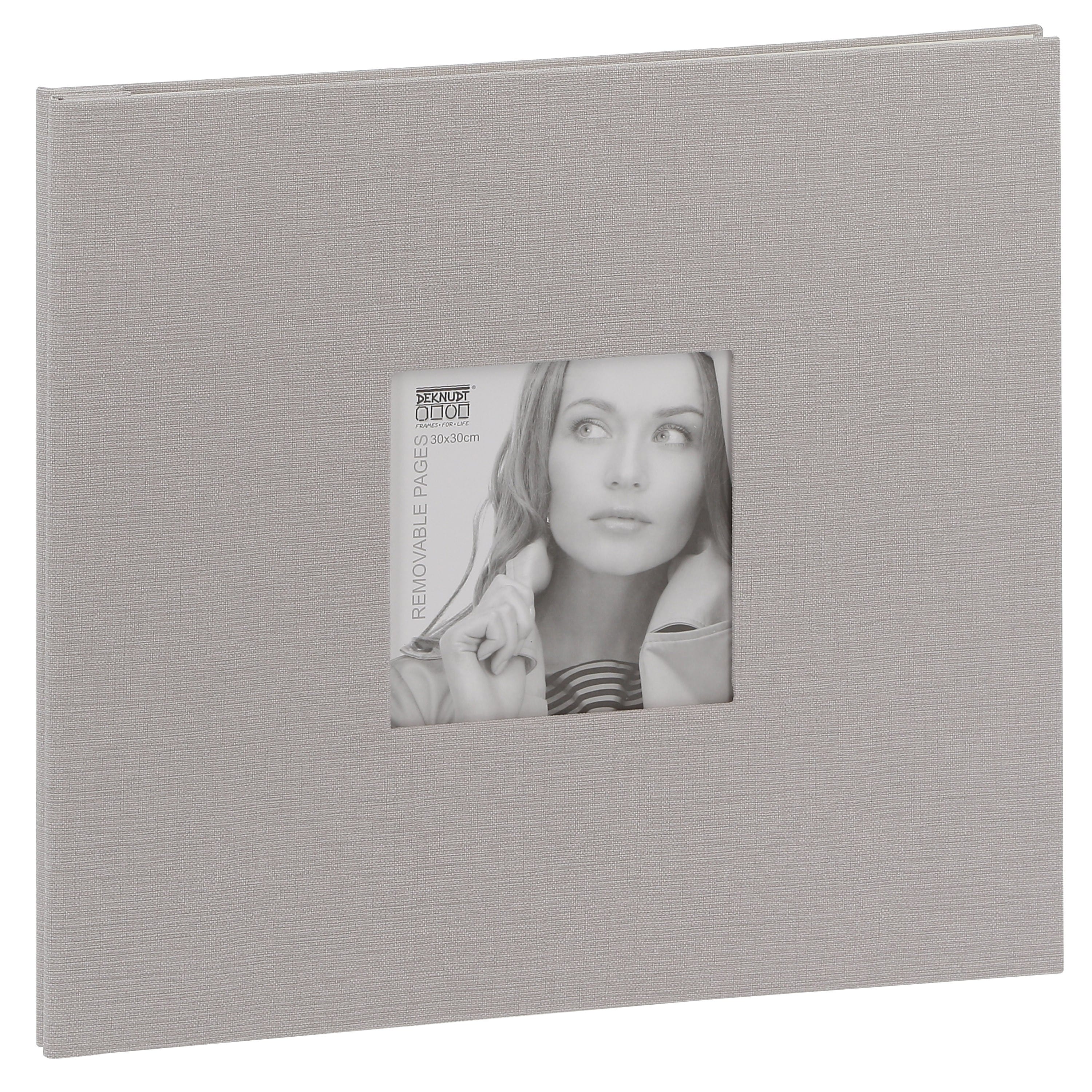 DEKNUDT - Album photo traditionnel - 20 feuilles amovibles - 40 pages blanches - 240 photos - Couverture Grise 35x31,5cm + fenêtre