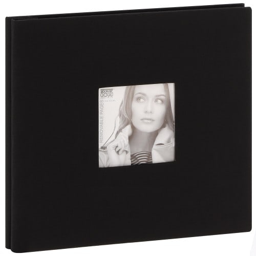 DEKNUDT - Album photo traditionnel - 20 feuilles amovibles - 40 pages noires - 240 photos - Couverture Noire 35x31,5cm + fenêtre
