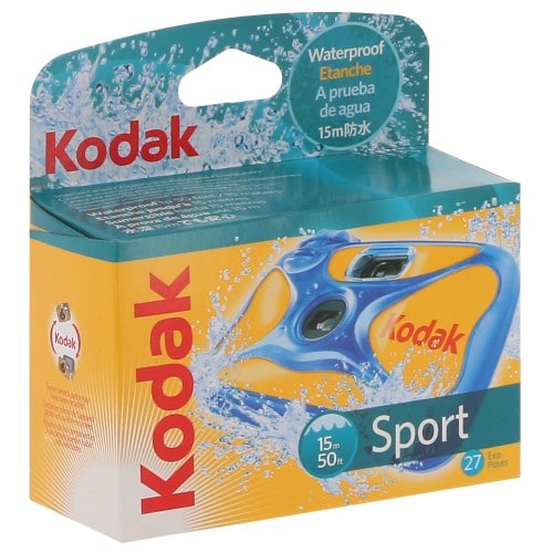 KODAK - Appareil photo jetable Sport 800 iso - 27 poses - Etanche jusqu'à 15 mètres