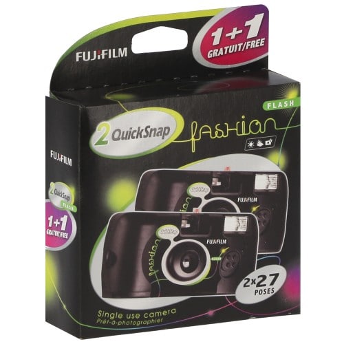 FUJI - Appareil photo jetable Fashion Black Flash 400 iso - 27 poses - Blister 1+1 gratuit