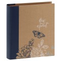 ERICA - Album photo pochettes avec mémo KRAFTTY - 100 pages kraft - 200 photos - Couverture Bleue 21,5x25cm