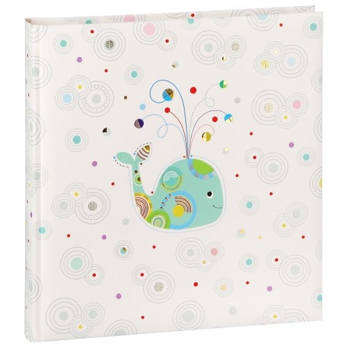 GOLDBUCH - Album photo traditionnel Naissance WHALE SERENITY - 60 pages blanches + 4 illustrées - 240 photos - Couverture Multicolore 30x31cm