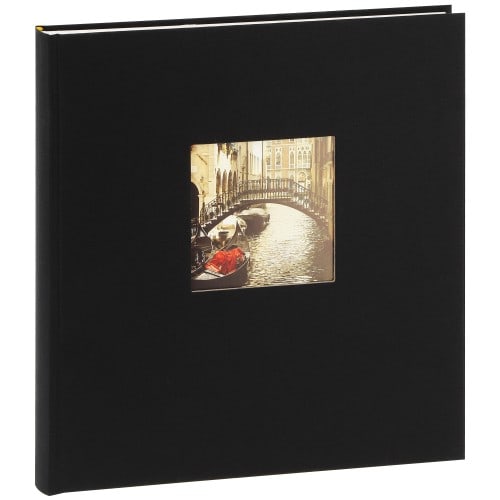 GOLDBUCH - Album photo traditionnel BELLA VISTA - 60 pages blanches + feuillets cristal - 240 photos - Couverture Noire 29x31cm + fenêtre