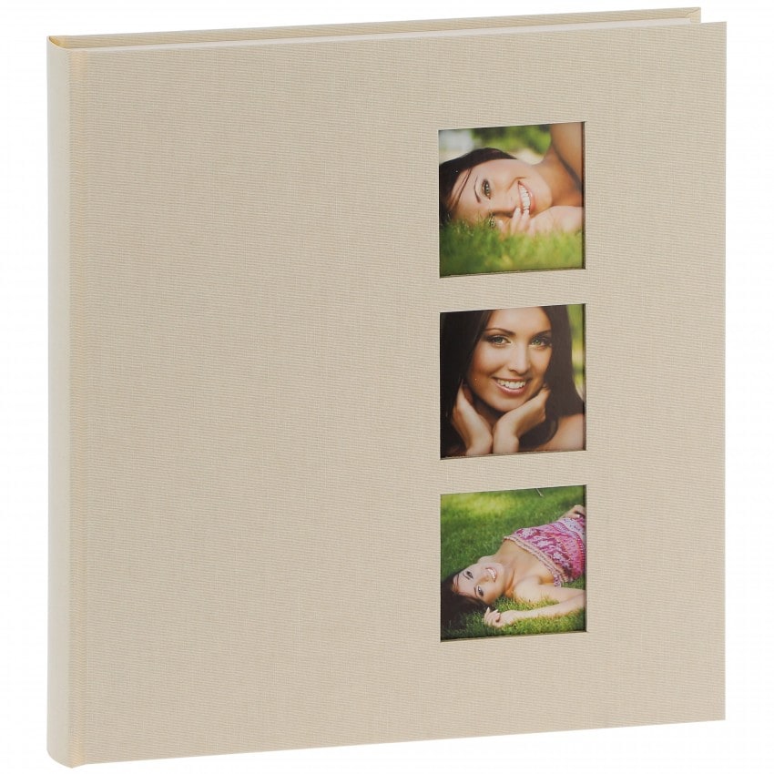 traditionnel STYLE - 60 pages blanches - Couverture Beige + 3 fenêtres 30x31cm