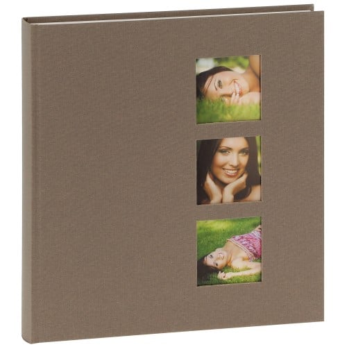 GOLDBUCH - Album photo traditionnel STYLE - 60 pages blanches + feuillets cristal - 240 photos - Couverture Taupe 29x31cm + 3 fenêtres