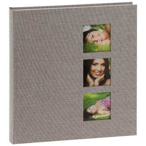 GOLDBUCH - Album photo traditionnel STYLE - 60 pages blanches + feuillets cristal - 240 photos - Couverture Grise 29x31cm + 3 fenêtres