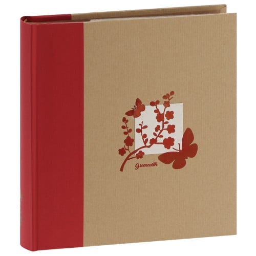 PANODIA - Album photo pochettes avec mémo GREENEARTH - 200 photos - 100 pages kraft - Couverture Rouge 23,5x25cm