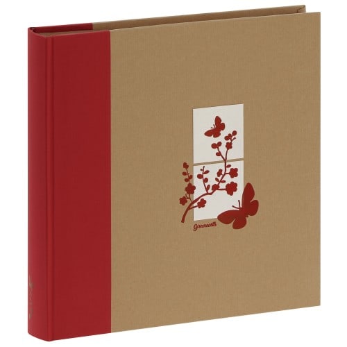 PANODIA - Album photo traditionnel GREENEARTH - 100 pages kraft + feuillets cristal - 400 photos - Couverture Rouge 30x30cm