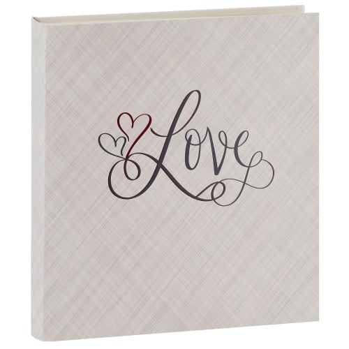 PANODIA - Album photo traditionnel Mariage LOVE - 100 pages ivoires + feuillets cristal - 500 photos - Couverture Grise 33x37.5cm