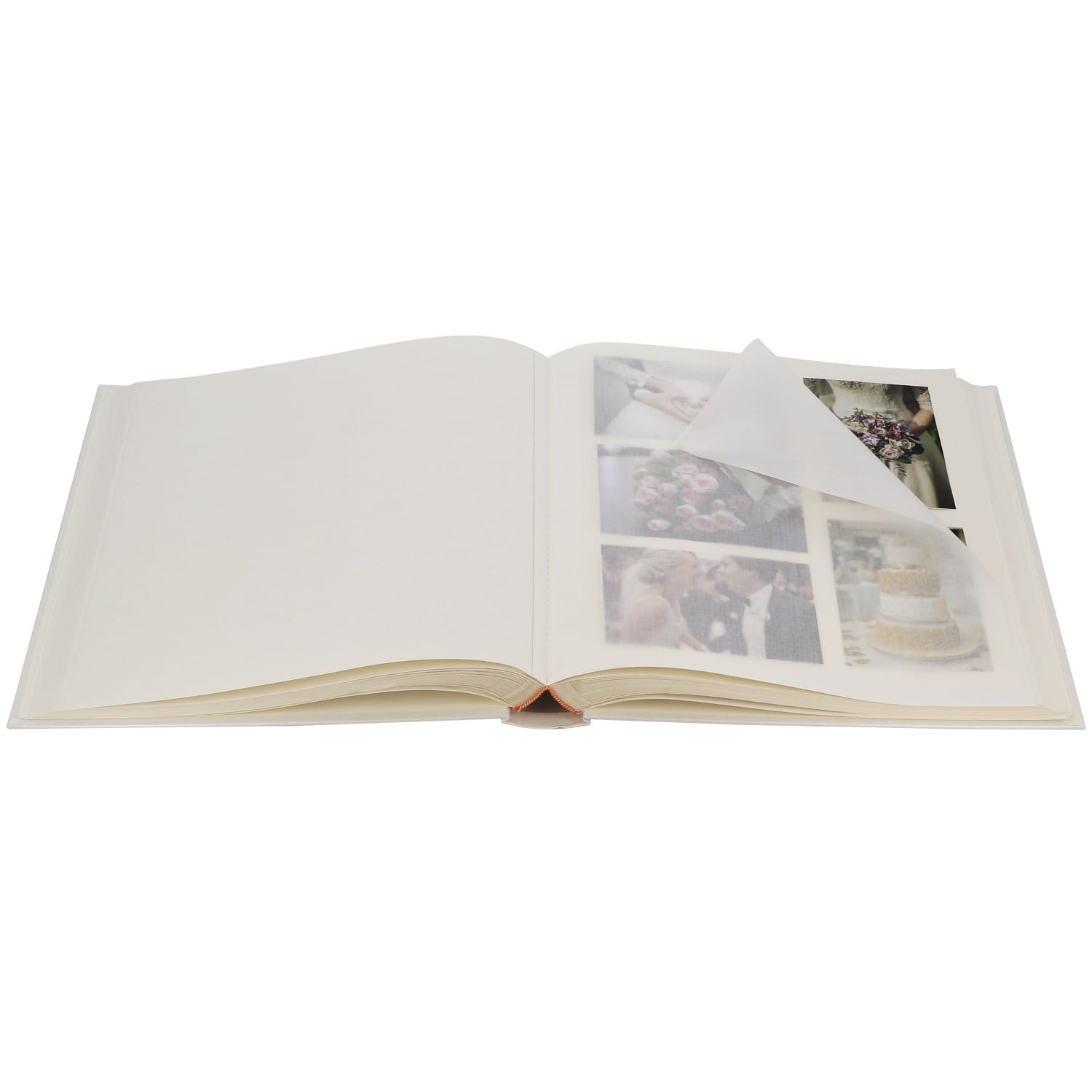 Album photo PANODIA traditionnel WEDDING - 100 pages ivoires + feuillets  cristal - 600 photos - Couverture Blanche Irisée 33x37,5cm