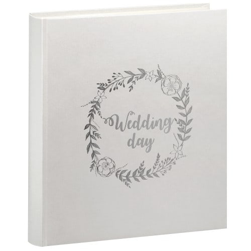 PANODIA - Album photo traditionnel WEDDING - 100 pages ivoires + feuillets cristal - 600 photos - Couverture Blanche Irisée 33x37,5cm