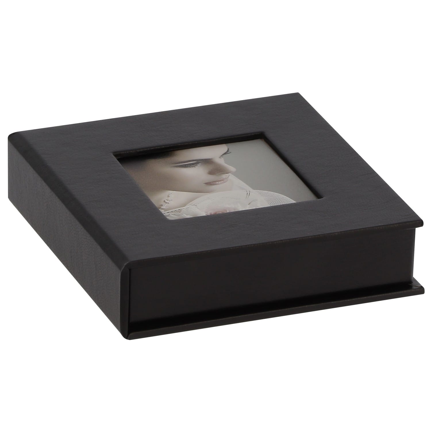 Boîte de rangement DEKNUDT pour clé USB & photos en simili cuir noir (clé  USB vendue