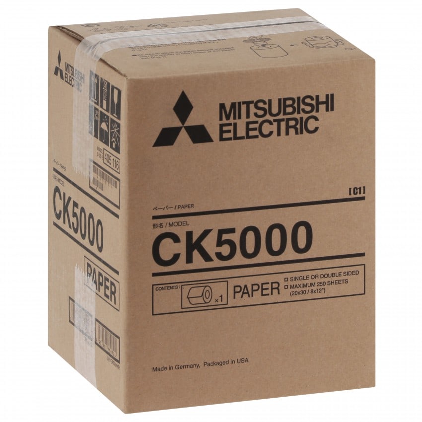 Consommable thermique MITSUBISHI pour CP-W5000DW - Papier Thermique recto/verso 20x30cm - 250 tirages